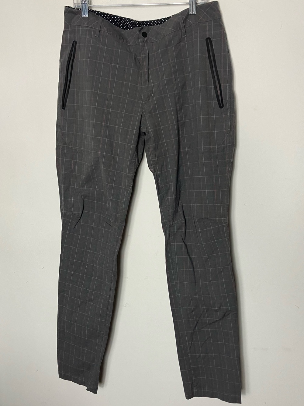 lululemon ABC Chino Commission Pants Khaki Plaid Size 38
